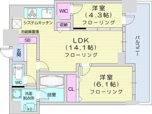 環状通東駅 徒歩1分 12階の物件間取画像